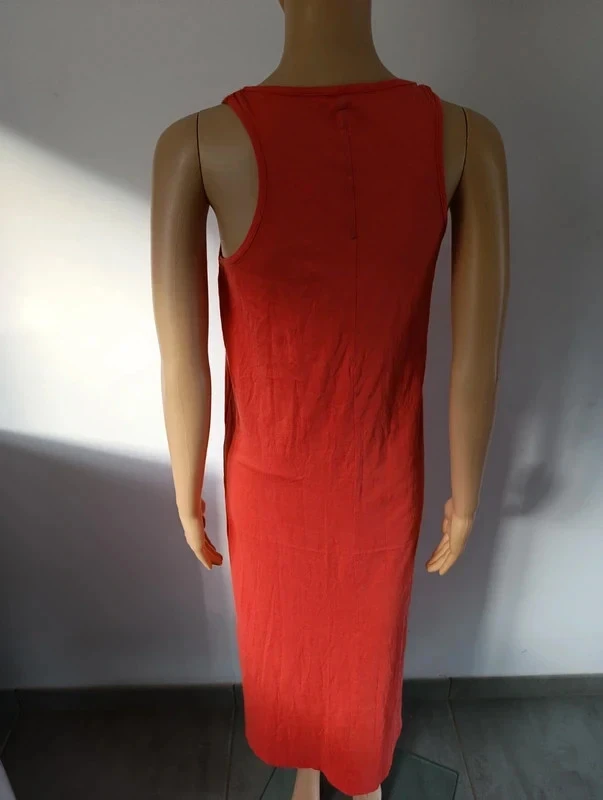 Vestido longo coral Miss Captain T2/M 100% algodão strass verão praia boêmio – photo 3